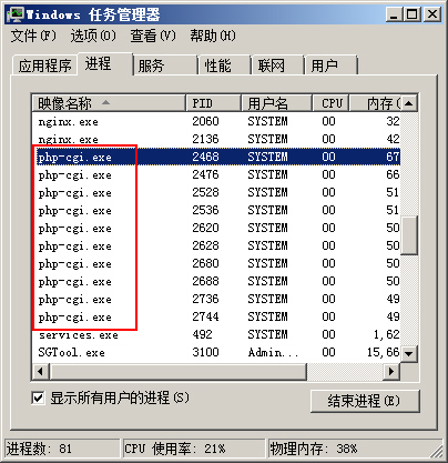 C(j)󎟣Nginx棩УO(sh)PHPľaphp-cgi.exeM(jn)̂(g)(sh)